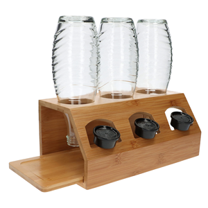 Nouveau 2026 En gros Égouttoir à vaisselle en bambou, support pour bouteilles Sodastream, support de drainage pour bouteilles, boîte de rangement pour comptoir de <span class=keywords><strong>cuisine</strong></span> - Product Image 2