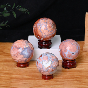 Esferas de Cristal Curativas de Alta Calidad, Esferas de Cristal de Ágata Rosa Druzy para Decoración - Product Image 5