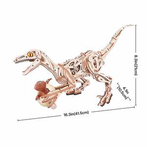CPC certifié Robotime <span class=keywords><strong>Rokr</strong></span> bricolage assembler des jouets de dinosaures <span class=keywords><strong>en</strong></span> <span class=keywords><strong>bois</strong></span> LD01 Kits de modèles Velociraptor Puzzles 3D - Product Image 2