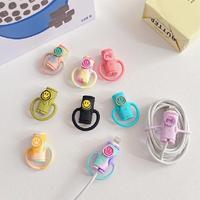 Accessoires mobiles personnalisables : Protège-câble en silicone étanche, mignon, motif dessin animé, pour câble de données et chargeur de téléphone, anti-déchirure