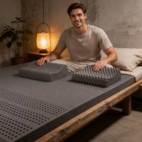 Surmatelas de massage convertible en latex écologique Apivita - Doux, épaisseur 5-15 cm, design moderne, pour chambre à coucher, maison, école