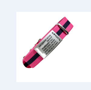 Braccialetto sportivo in nylon con cinturino identificativo in tessuto con cinturino identificativo di emergenza con piastra metallica - Product Image 5