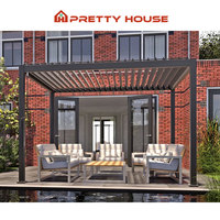 Pergola bioclimatique motorisée en aluminium à lames orientables, imperméable, coupe-vent, pare-soleil, 6x4m, taille personnalisée, garantie 15 ans pour jardin