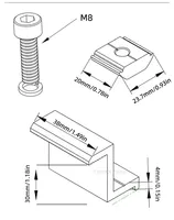 30mm/35mm Modules solaires fixation PV support fin pince centrale 4/10/20 pièces Rail de montage PV panneau solaire montage accessoires