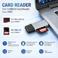 Lector de Tarjetas USB 3.0 2 en 1, SD TF Micro SD, 5Gbps de Alta Velocidad, Chip GL3224, Mini Lector Portátil para Laptop, PC y Cámara