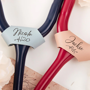 Стетоскоп с именем на заказ, бирка из искусственной кожи, стетоскоп, аксессуары для медсестер, подарки для врача, подарок - Product Image 3