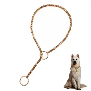 New Dog Training Choke Chain Collar Suitable For Small Medium Large Dogs Pit Bull Strong Dog Chain Non-slip Collar Trousers Chai