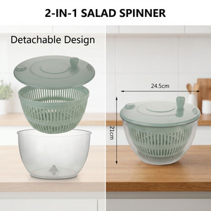 <span class=keywords><strong>Essoreuse</strong></span> <span class=keywords><strong>à</strong></span> <span class=keywords><strong>salade</strong></span> compacte en plastique avec poignée de vidange, facile <span class=keywords><strong>à</strong></span> utiliser, pour laver les légumes dans les petites cuisines - Product Image 5
