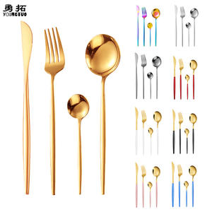 ชุดช้อนส้อมสแตนเลสสตีลสไตล์โปรตุเกส 4 ชิ้น มีด ช้อน ส้อม ช้อนกาแฟ ชุดอาหารตะวันตก สำหรับงานเลี้ยง - Product Image 4