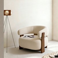Fauteuil en bois massif de style minimaliste du milieu du siècle pour salon, hôtel, usage écologique, modulaire, une personne, bureau, maison