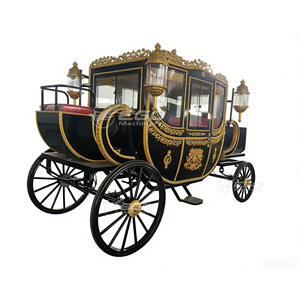 Carruaje Real de Primera Calidad para Bodas y Eventos, Elegante Carruaje Eléctrico de Lujo con Caballos, Color Negro, en Venta - Product Image 1