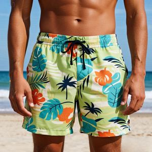 Shorts de bain imprimés pour hommes avec doublure en maille – Fabrication professionnelle - Product Image 2