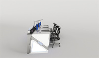 JCCX-4 Consola de Seguridad Moderna para Sala de Control, Escritorio para Computadora, Muebles Comerciales de Seguridad Duraderos de Acero y Madera