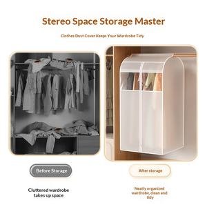 Housse de protection transparente 3D en PEVA anti-poussière et anti-humidité pour vêtements, idéale pour armoire, chambre et rangement de voyage - Product Image 2