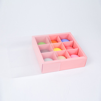 Boîte à pâtisserie haut de gamme Saint Valentin rose 3 4 9 12 16 cavités fraise chocolat Biscuit avec couvercle transparent insère boîte à Dessert