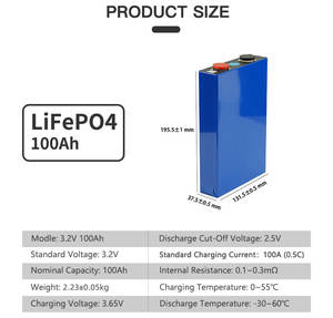 100ah batteria al litio cella solare batteria <span class=keywords><strong>3</strong></span>.2v Lifepo4 batteria al litio casa accumulo di energia batterie agli ioni di litio - Product Image 4