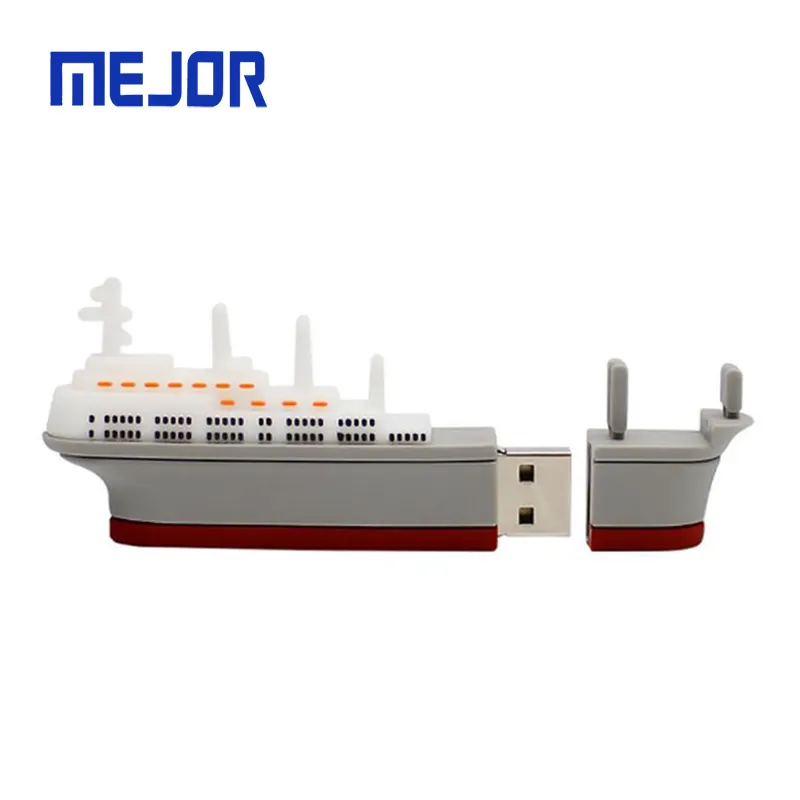 3D PVC rubber boat shape pendrive 32G cruise shipping flash drive 8G big steamer ship design usb