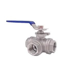 High quality stainless steel switch ball valve 3/4 1" inch BSP female DN20/25 SS304 L type T flow 3 way water ball valve