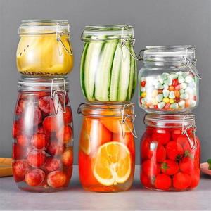 سعر تنافسي جرة تخزين الزجاج الشفاف ختم طباخ مشبك قفل حاوية تخزين المواد الغذائية للمربى العسل هلام - Product Image 5