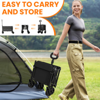 Chariot pliable 420 lb avec roues tout-terrain, chariot utilitaire robuste multi-usages pour le jardinage et le camping