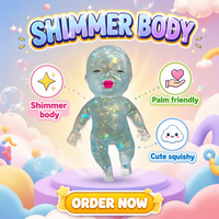 Nouveauté : Jouet Squishy Transparent Scintillant pour Bébé, Rempli de Maltose, Anti-Stress, Jouet à Presser Amusant pour la Décompression et les Farces