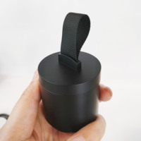 Récipient de poudre libre de maquillage de pot de poudre d'ombre de délié vide avec le noir mat