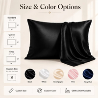 Ensemble cadeau de luxe personnalisé en soie de mûrier 100% avec taie d'oreiller anti-acariens à motif uni, couleur personnalisée, pour un sommeil réparateur