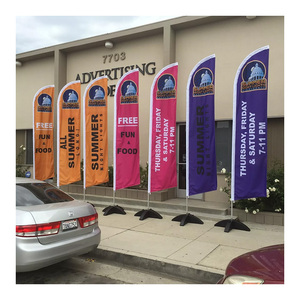 Direct Factory Sale Custom Logo Outdoor Beach Teardrop Flags Feather Banners for Business Advertising Promotional Flags