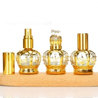 Botol Minyak Mahkota Timur Tengah 10ml Botol Parfum Kosmetik Kaca Transparan Kosong dengan Pompa Semprot Tebal
