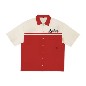 Top Quality Custom Summer Pure Cotton Patchwork With Contrasting Pockets Splicing Color Contrast Short Sleeved <strong>Shirts</strong> for Men - Product Image 5
