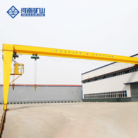 Pont roulant semi-portique à poutre simple pour levage de matériaux intérieur/extérieur, avec télécommande, capacités 1T, 2T, 3T, 5T, Henan Mine