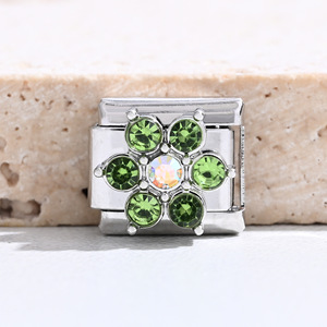 Modular Flower Charm Bracelet Set Crystal Rhinestone DIY Jewelry Women's Gift Zinc Alloy Claw Setting Yiwu Origin - Product Image 4