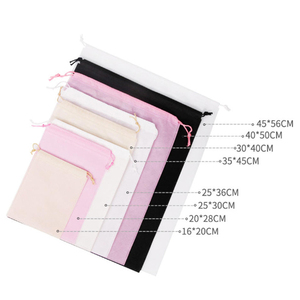 Sacs à cordon en <span class=keywords><strong>tissu</strong></span> non tissé avec logo personnalisé, 25x30cm, sacs cadeaux écologiques réutilisables pour l'<span class=keywords><strong>emballage</strong></span> de bijoux, vente en gros - Product Image 3