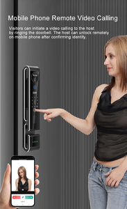 S666 Max kunci pintar dengan interkom Video & aplikasi Tuya Wifi kunci kode kartu pengenalan sidik jari wajah Multi-unlock untuk rumah - Product Image 3