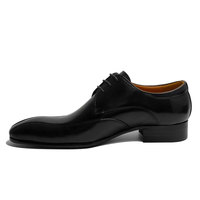Chaussures Oxford classiques noires en cuir véritable faites à la main pour hommes, à lacets, pour le bureau et les occasions formelles, vente en gros d'usine