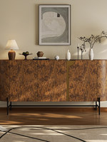 Console d'entrée moderne de luxe léger, en bois massif, motif d'arbre, forme ovale, meuble d'appoint artistique mobile, mobilier de maison