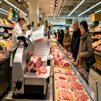 Machine à trancher la viande, trancheuse électrique pour charcuterie, tranchant à 1,5 mm, idéale pour le jerky, le jambon, le fromage et le bœuf rôti