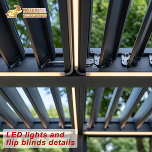 Techo de Terraza Totalmente Automático, Retráctil, Deslizante, Plegable, Motorizado, con Persianas, Impermeable, de Aluminio, Gazebo, Toldo para Exteriores, Pérgola - Product Image 5