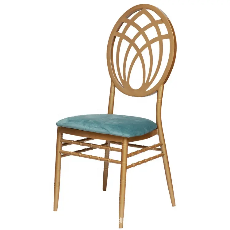 Chiavari-sillas apilables de Metal para boda, artículo dorado, embalaje de tiempo, muebles modernos, silla de fiesta de Hotel, barato