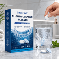 Tablet Pembersih Gigi Smile Find Remove Odors Effervescent Banyak Rasa OEM Alami Pembersih Aligner Retainer Segar Premier
