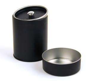 factory airtight black round metal tea tin can for handmade cookie spice packaging storage