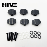 Fourniture en gros de mécaniques d'accordage de guitare en métal, forme carrée, petites, avec boutons de remplacement, embouts, vis et rondelles