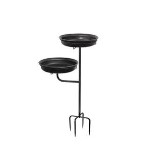 이중 트레이가있는 정원 조류 피더 청소가 쉬운 야외 금속 야생 조류 먹이 역 - Product Image 1