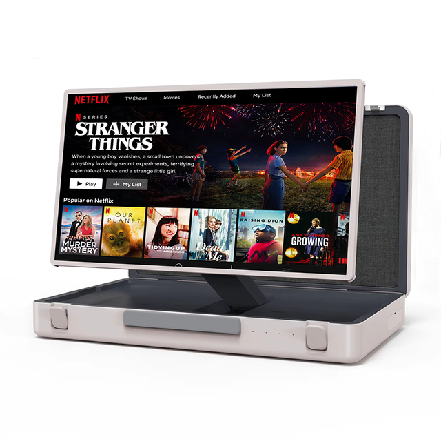 PackGO 27-Inch Android 12 Smart Portable Monitor FHD Touch Screen 8+128GB with Briefcase for Camping & Travel