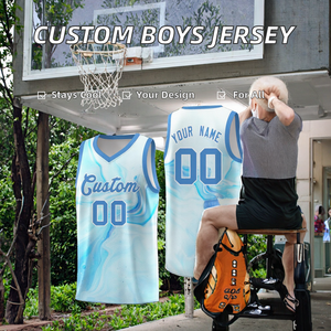 Camiseta de Baloncesto Blanca Personalizada para Hombre, Diseño Transpirable de Verano, Parche Bordado, Opción de Talla Grande, Ropa de Baloncesto Personalizada - Product Image 2