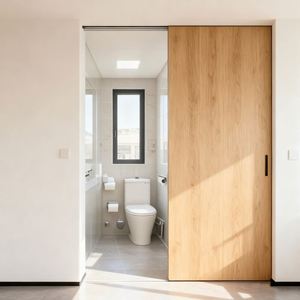 WEKIS Quincaillerie moderne pour porte coulissante invisible à fermeture douce, en aluminium et acier, pour montants en bois, pour entrée et salle de bain - Product Image 4