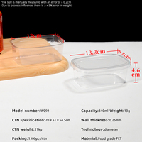 Boîte à tiramisu en plastique transparent, qualité alimentaire, jetable, rectangulaire, avec couvercle, pour tiramisu, gâteau, mousse, dessert