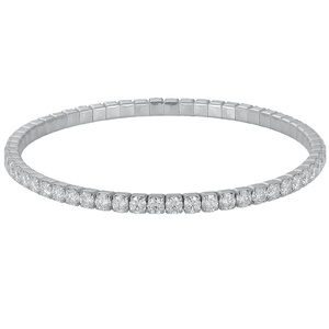 Bracciali Tennis in <span class=keywords><strong>Moissanite</strong></span>, Gioielli di Moda con Diamanti, Placcati in Oro 18K, Argento Sterling 925, Bracciale Elastico per Donne - Product Image 2