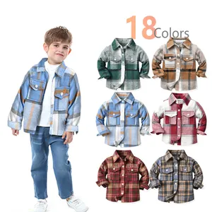 Autumn 6M-12T Boys Clothing Casual Plaid Shirt Stylish Outwear Kids Clothes Coats Toddler Boys Jacket Winter