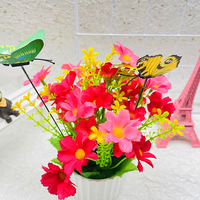 Orchidée et chrysanthème artificiels en pot, style bonsaï, pour la décoration intérieure européenne, faits à la main et réalistes dans un bassin à grain vertical